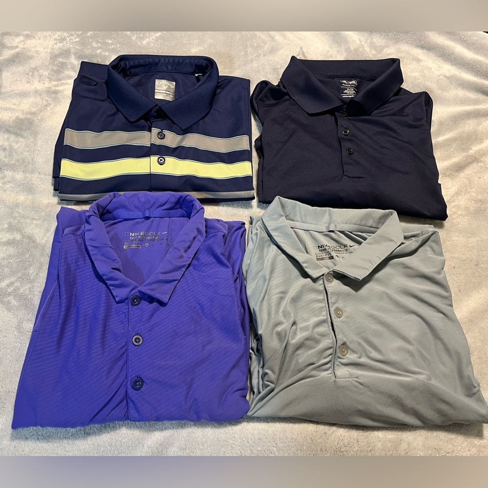 4 Mens XL Golf Shirts.